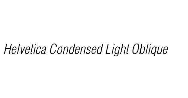 Helvetica Condensed Light Oblique